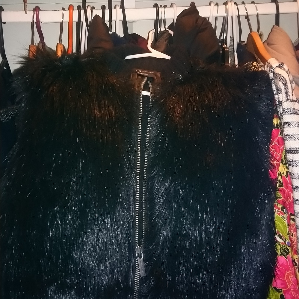 Faux Fur and Sweater Vest
